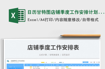 2025日历甘特图店铺季度工作安排计划表