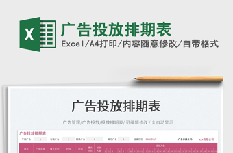 2025广告投放排期表