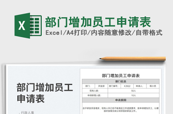 2025部门增加员工申请表