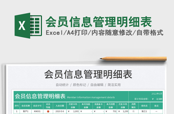 2025会员信息管理明细表