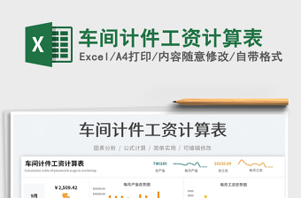 2025车间计件工资计算表