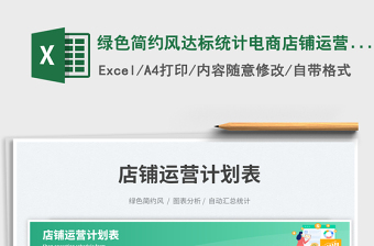 2025绿色简约风达标统计电商店铺运营计划