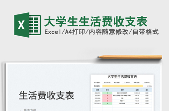 2025大学生生活费收支表