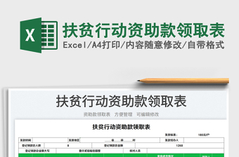 2025扶贫行动资助款领取表