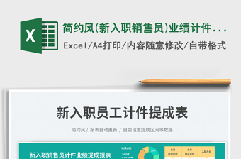 2025简约风(新入职销售员)业绩计件提成表