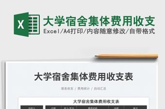 2025大学宿舍集体费用收支