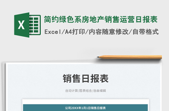 2025简约绿色系房地产销售运营日报表