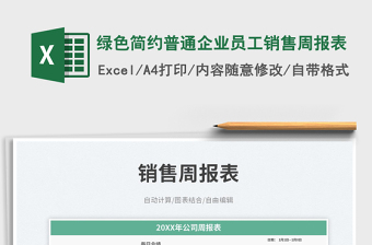 2025绿色简约普通企业员工销售周报表