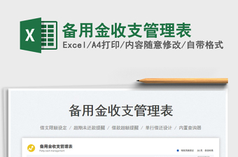 2025备用金收支管理表