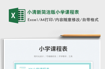 2025小清新简洁版小学课程表