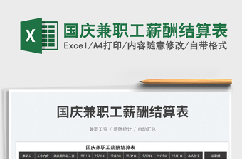 2025国庆兼职工薪酬结算表