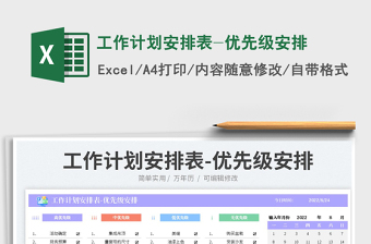 2025工作计划安排表-优先级安排