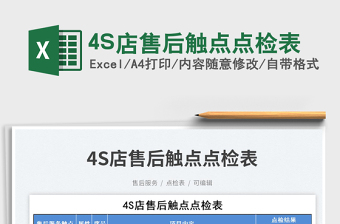 20254S店售后触点点检表