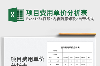 2025项目费用单价分析表