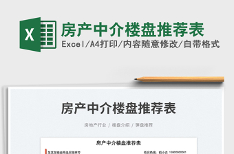 2025房产中介楼盘推荐表