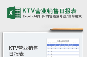 2025KTV营业销售日报表
