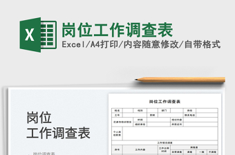 2025岗位工作调查表