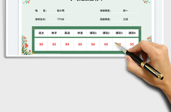 2025学习成绩考试分数目标卡
