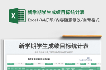 2025新学期学生成绩目标统计表