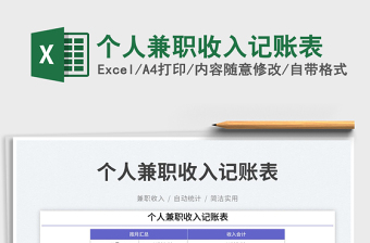 2025个人兼职收入记账表