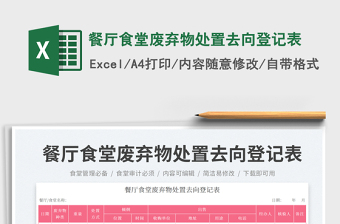 2025餐厅食堂废弃物处置去向登记表