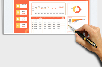 2025橙色渐变风环比销售数据报表（月度）