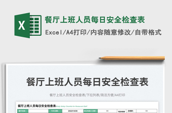 2025餐厅上班人员每日安全检查表