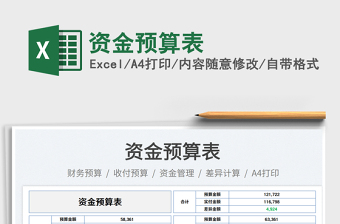 2025资金预算表免费下载