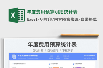2025年度费用预算明细统计表免费下载