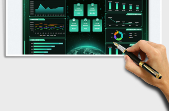 深色科技风销售数据可视化报表exce表格