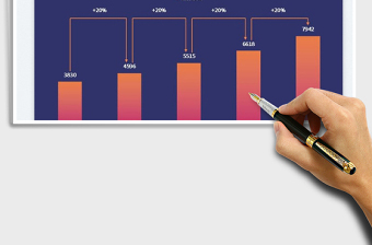 2025销售收入环比增长图免费下载