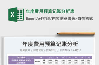 2025年度费用预算记账分析表免费下载