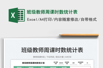 2025班级教师周课时数统计表免费下载