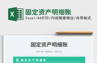 2025固定资产明细账免费下载