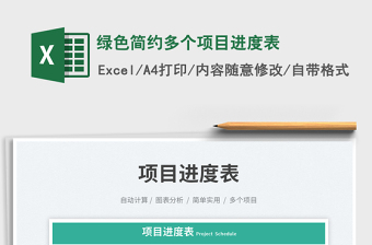 2025绿色简约多个项目进度表免费下载