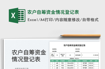 2025农户自筹资金情况登记表免费下载