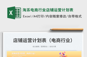 2025淘系电商行业店铺运营计划表免费下载