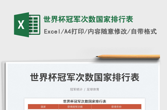2025世界杯冠军次数国家排行表免费下载