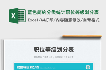 2025蓝色简约分类统计职位等级划分表免费下载