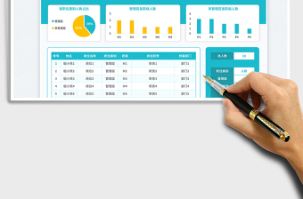 2025蓝色简约分类统计职位等级划分表免费下载