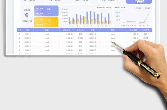 2025收入支出记账表-实时分析表免费下载
