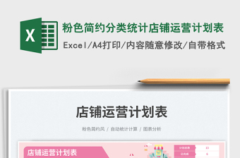 2025粉色简约分类统计店铺运营计划表免费下载