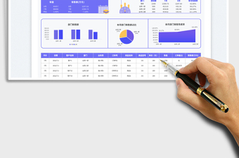 2025自动计算图标结合部门销售数据报表（月度）免费下载