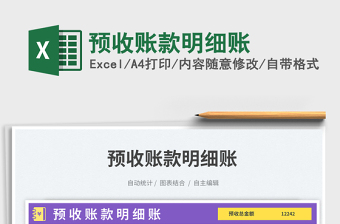 2025预收账款明细账免费下载