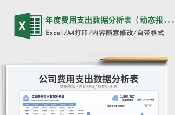 2025年度费用支出数据分析表（动态报表）免费下载