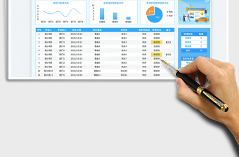 2025蓝色扁平风通用型用车申请统计表免费下载