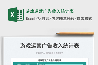 2025游戏运营广告收入统计表免费下载