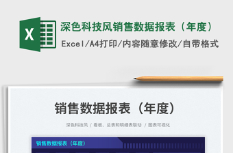 2025深色科技风销售数据报表（年度）免费下载