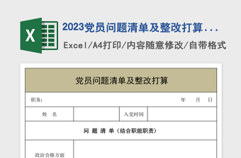 2025党员问题清单及整改打算表格