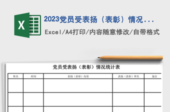 2025党员受表扬（表彰）情况统计表